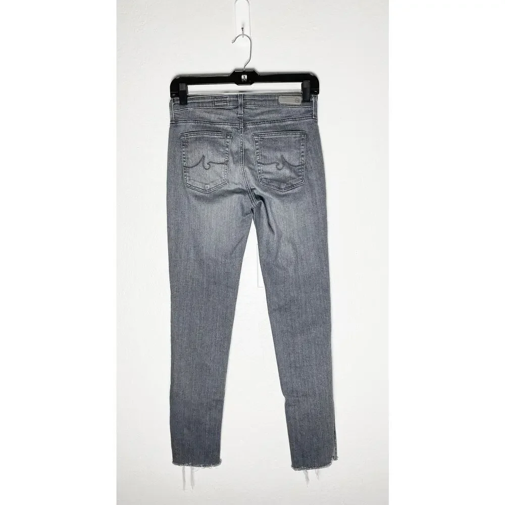 AG Womens The Prima Ankle MidRise Cigarette Ankle Split Hem Stretch Jean Raw Hem